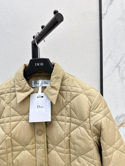 Di 25 New Princess Diana rattan check quilted hooded jacket(WHITE/KHAKI/BLACK)
