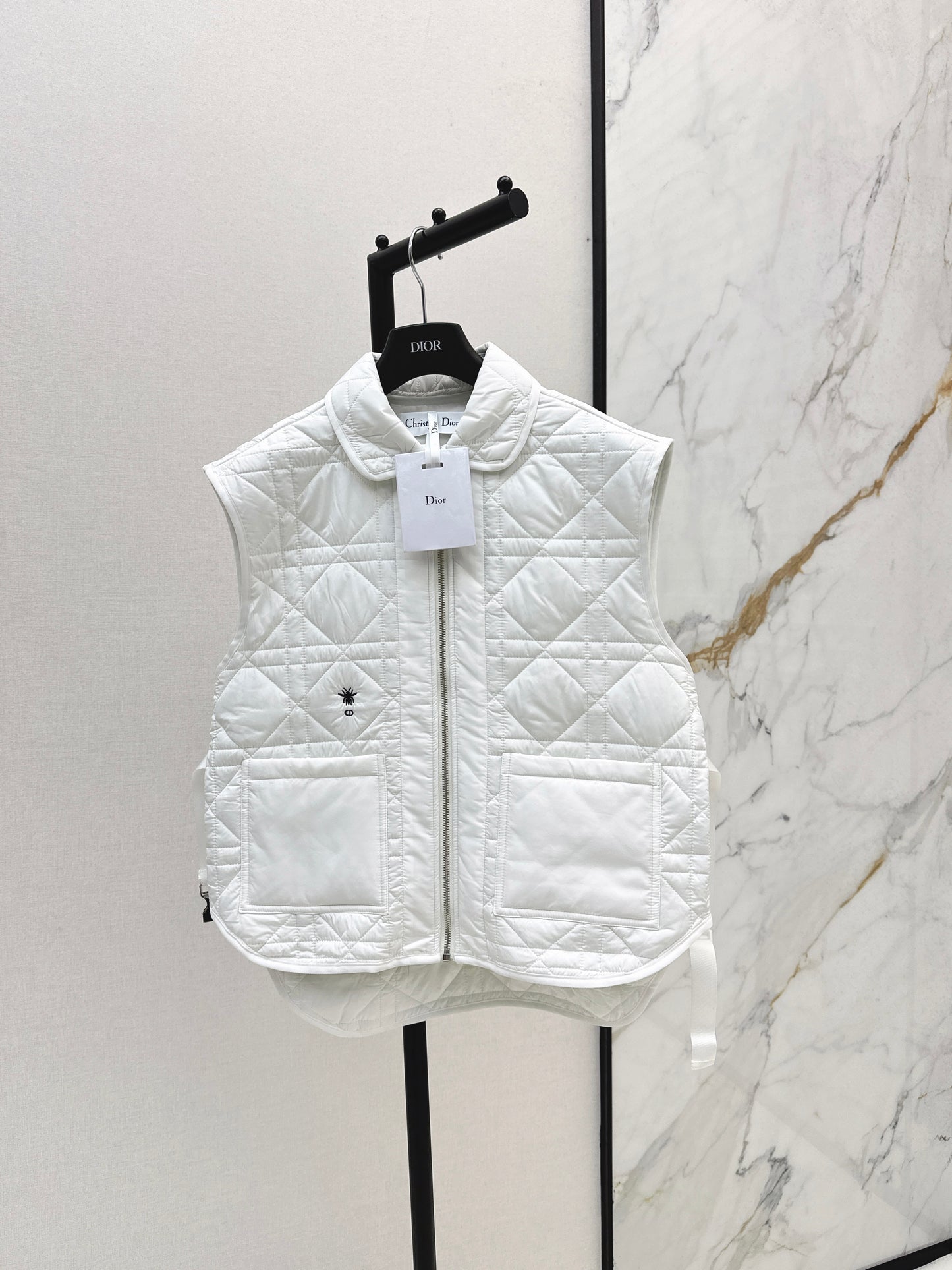 Di 25 New Princess Diana rattan check quilted vest(WHITE/KHAKI/BLACK)