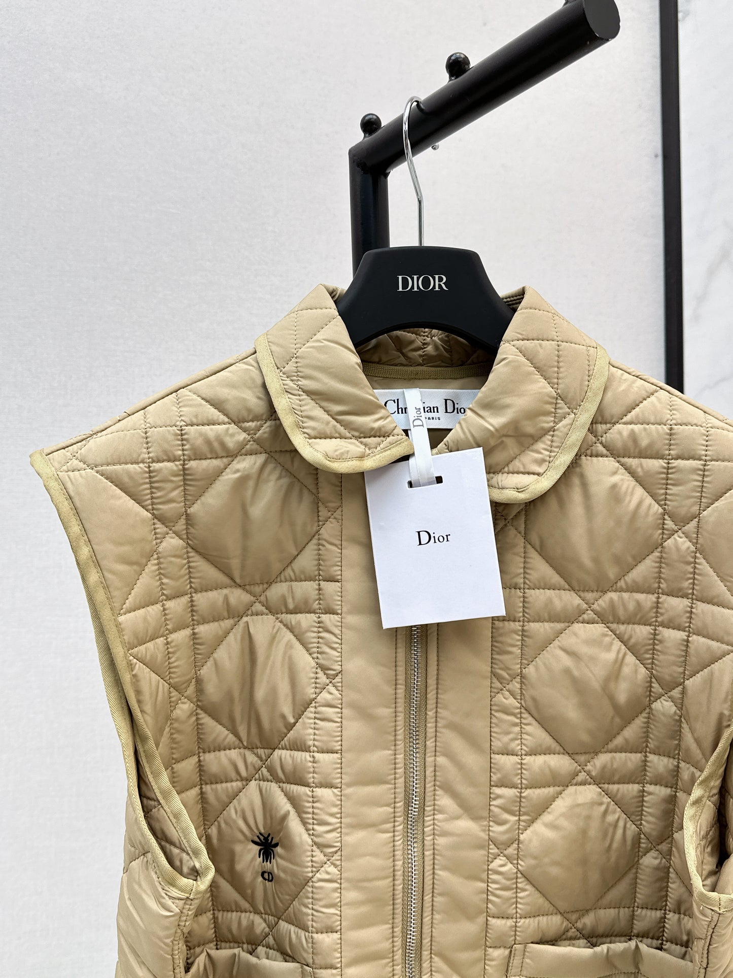 Di 25 New Princess Diana rattan check quilted vest(WHITE/KHAKI/BLACK)