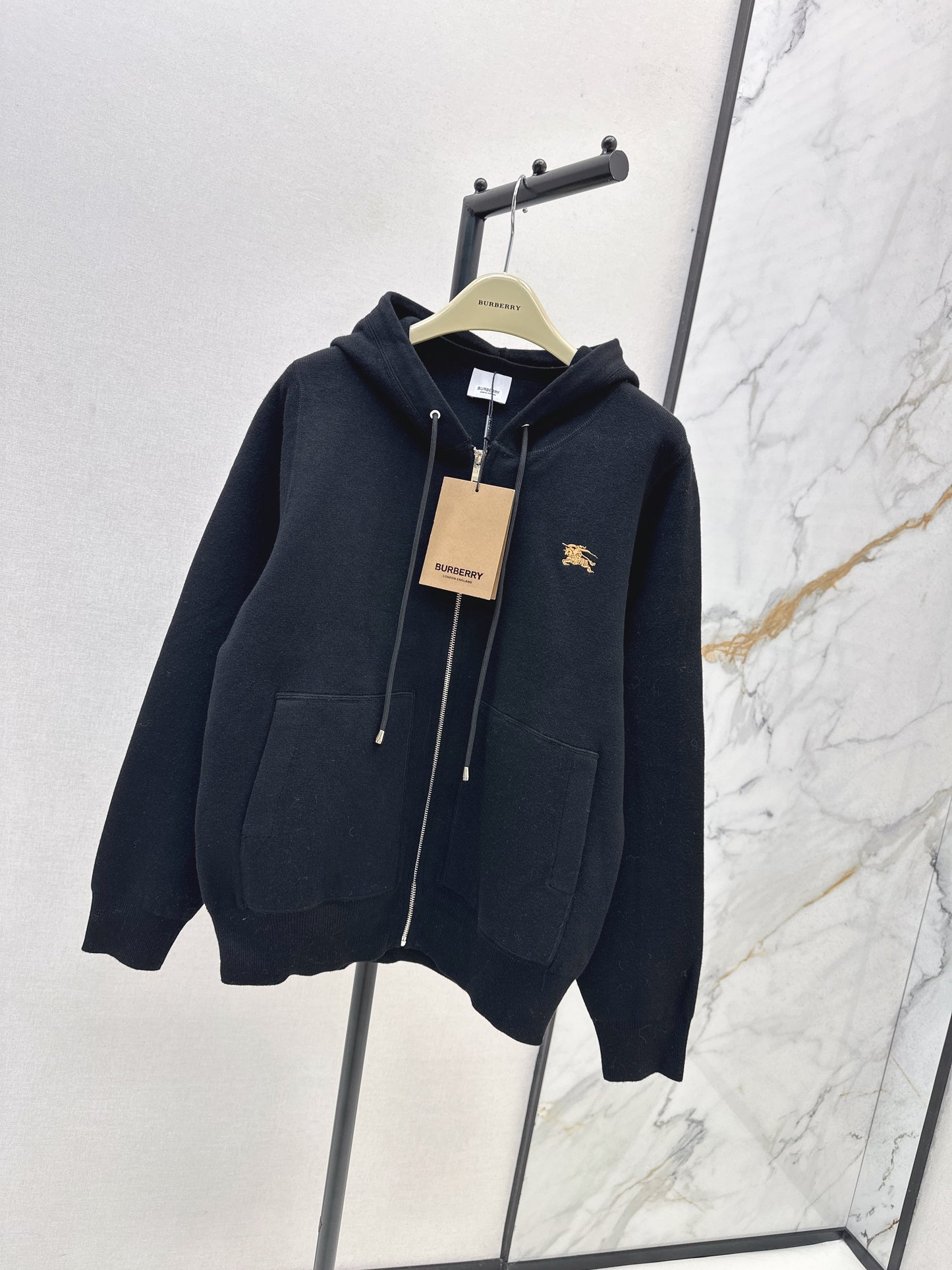 Bru 25 Hooded jacket with classic warhorse logo(BEIGI/BLACK)