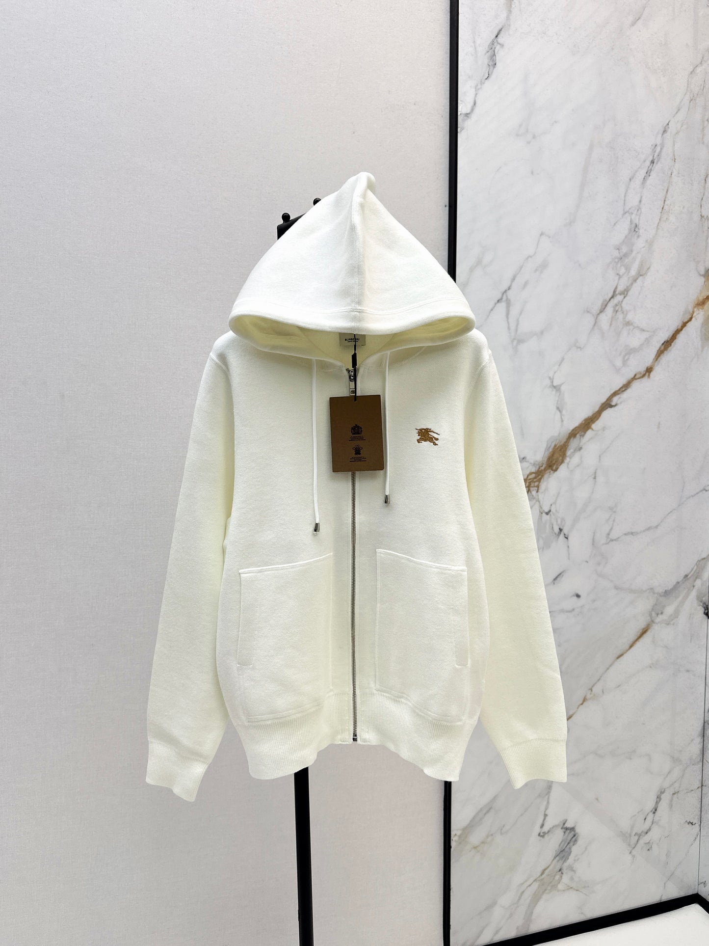 Bru 25 Hooded jacket with classic warhorse logo(BEIGI/BLACK)