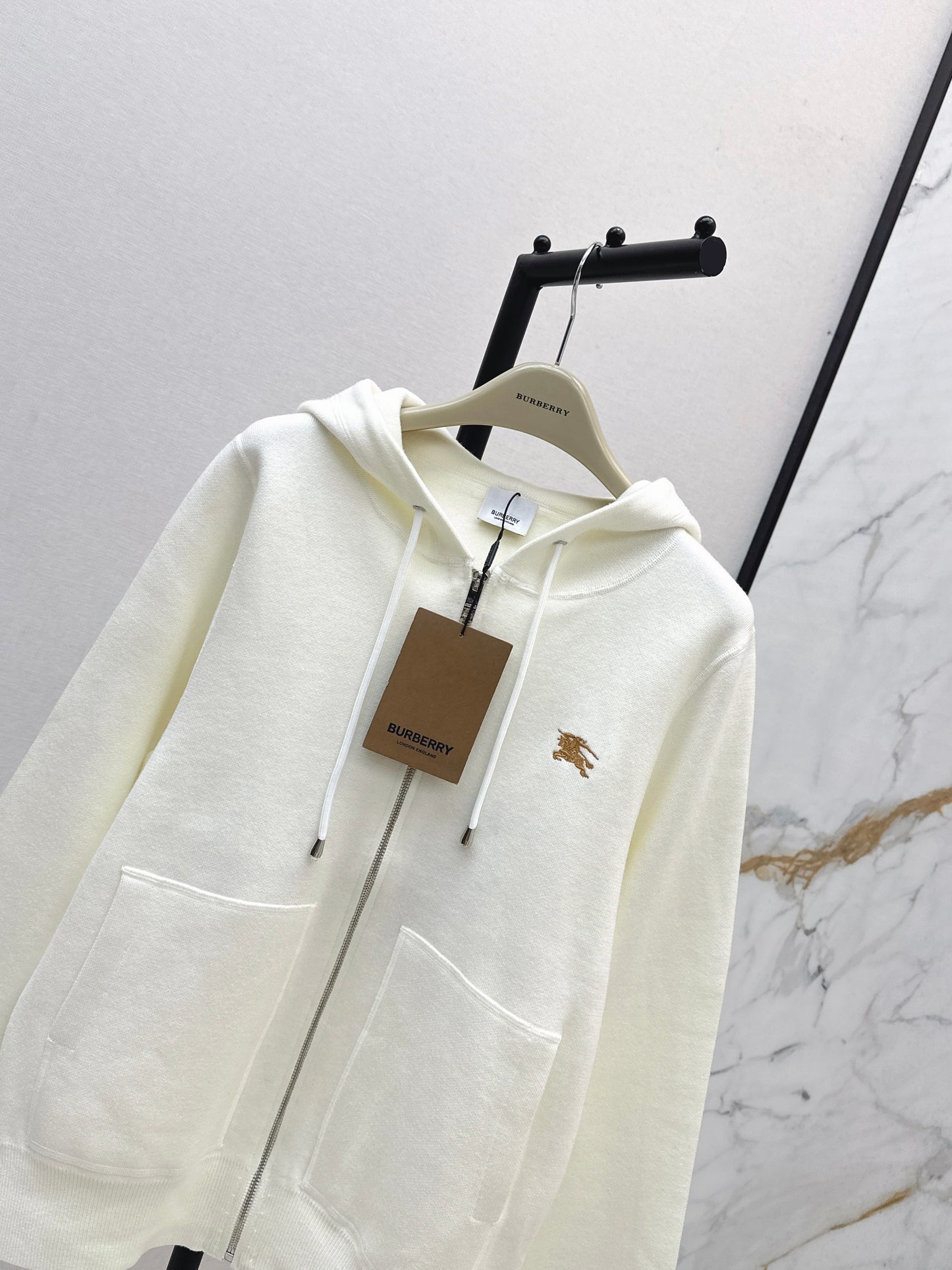 Bru 25 Hooded jacket with classic warhorse logo(BEIGI/BLACK)