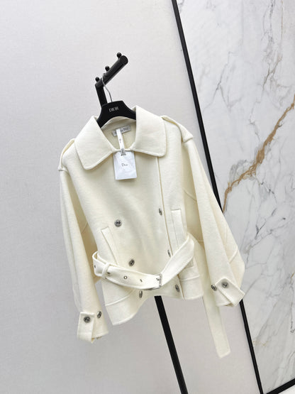 Di 25 New Lapel Wool Jacket(WHITE/KHAKI/BLACK)
