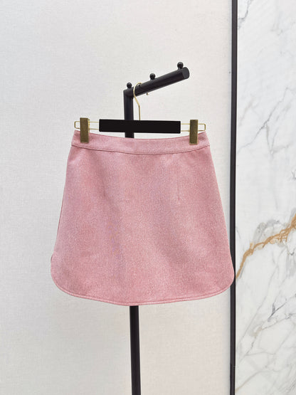 C 25 High-end handmade logo beaded sheepskin skirt（BLACK/BLUE/PINK）