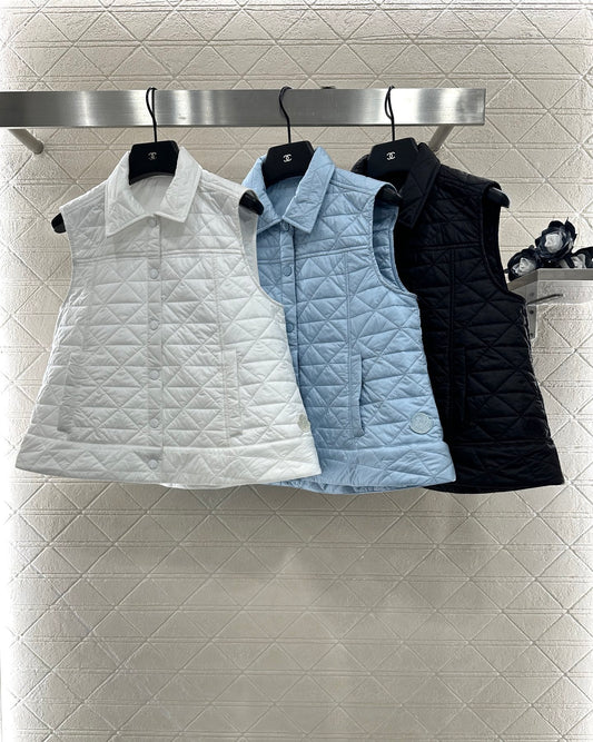 Mon 25 Raglan cotton vest（WHITE/BLUE/BLACK）