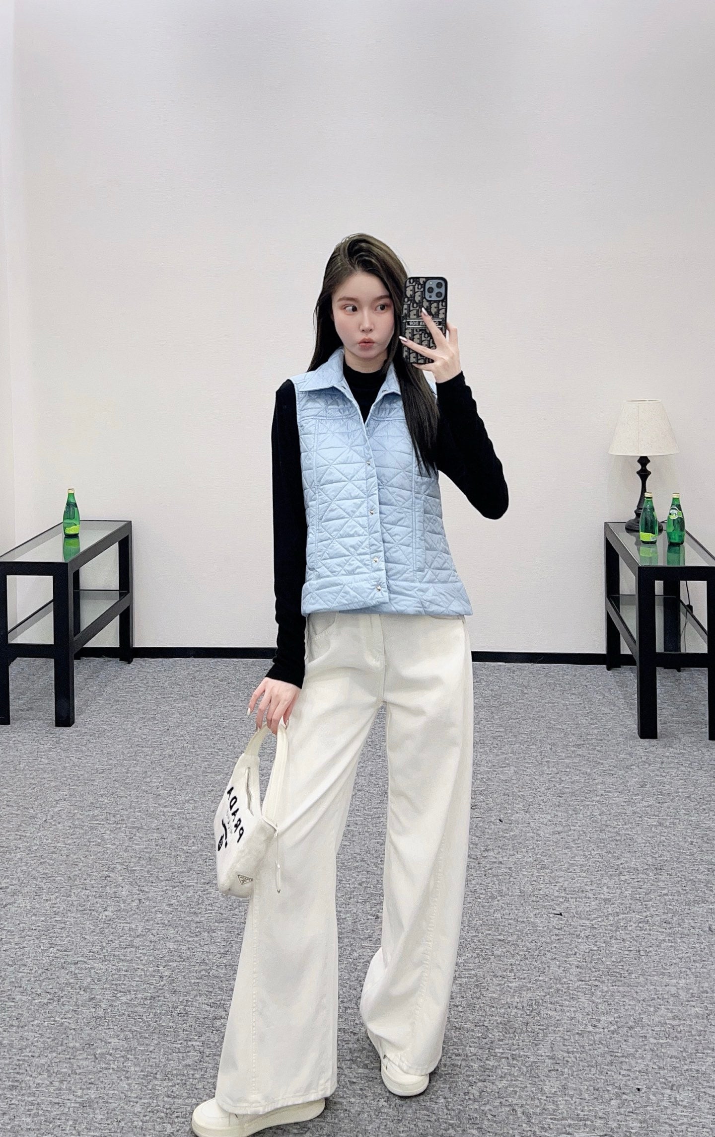 Mon 25 Raglan cotton vest（WHITE/BLUE/BLACK）