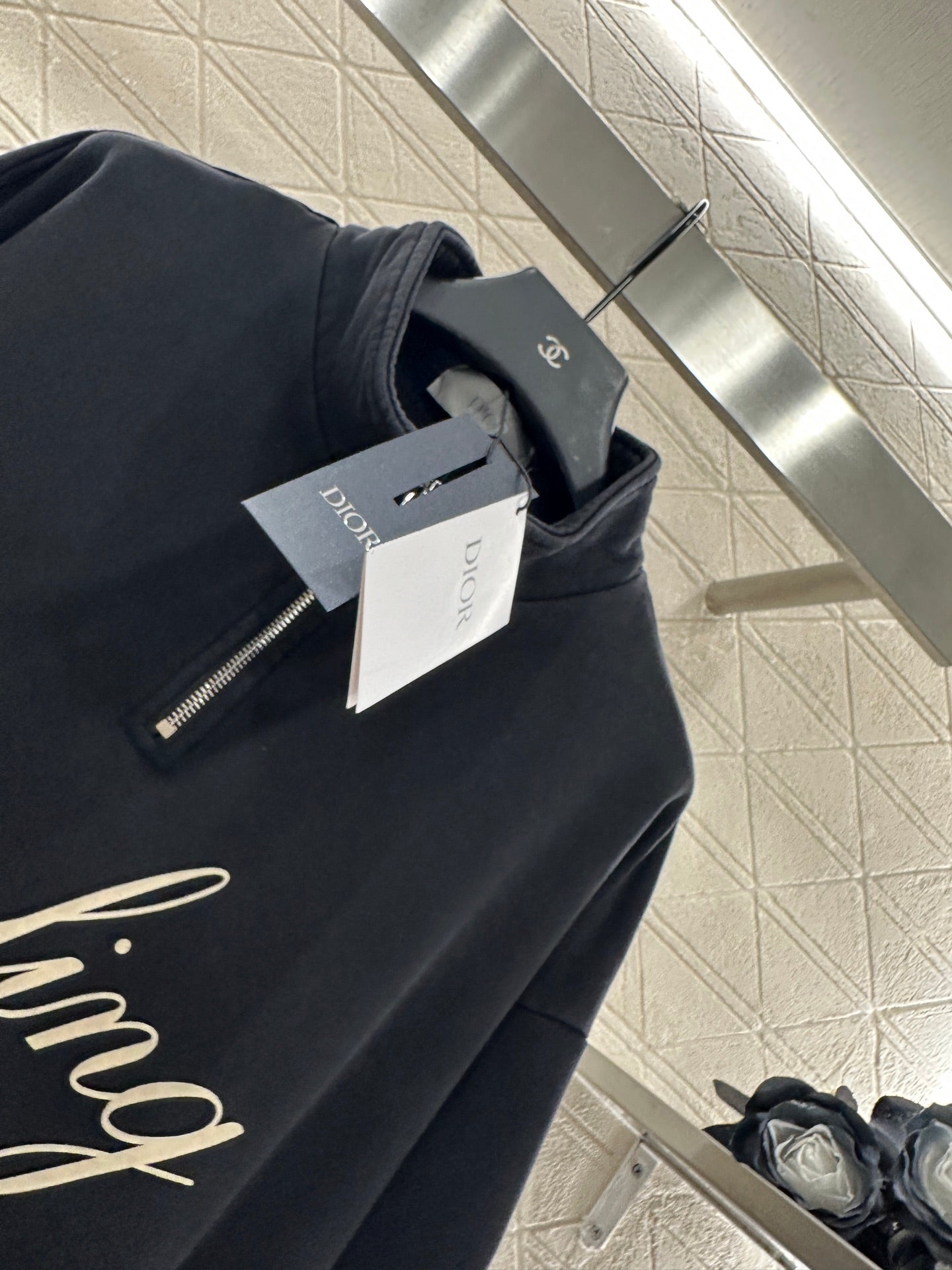 Di 25 Cotton embroidered logo zip-up sweatshirt