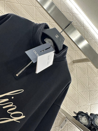 Di 25 Cotton embroidered logo zip-up sweatshirt