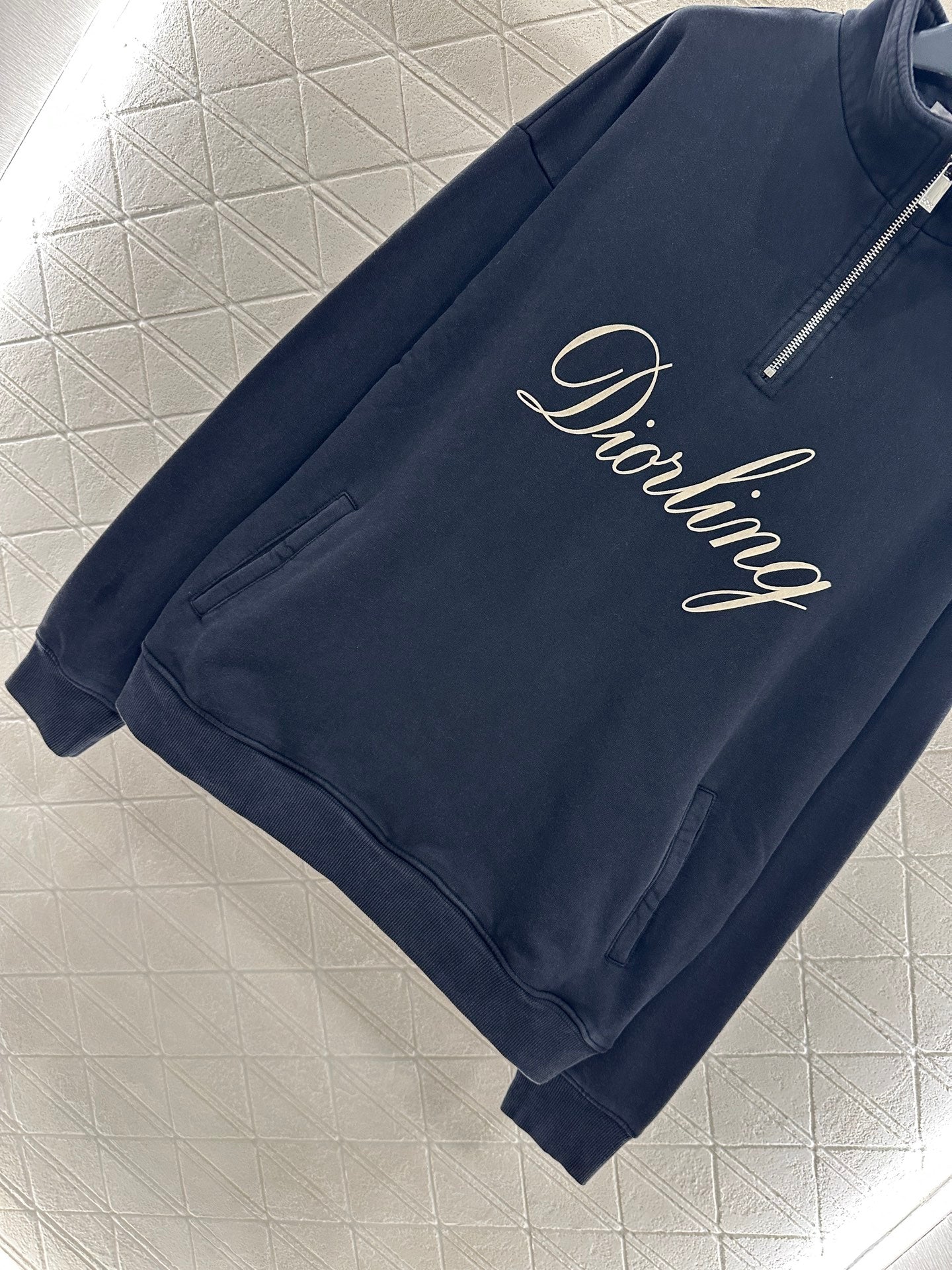 Di 25 Cotton embroidered logo zip-up sweatshirt