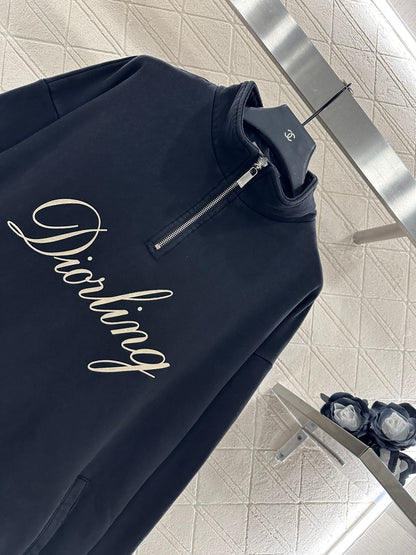 Di 25 Cotton embroidered logo zip-up sweatshirt