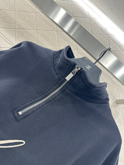 Di 25 Cotton embroidered logo zip-up sweatshirt
