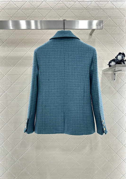 C 25 Check Tweed Lapel Wool Jacket