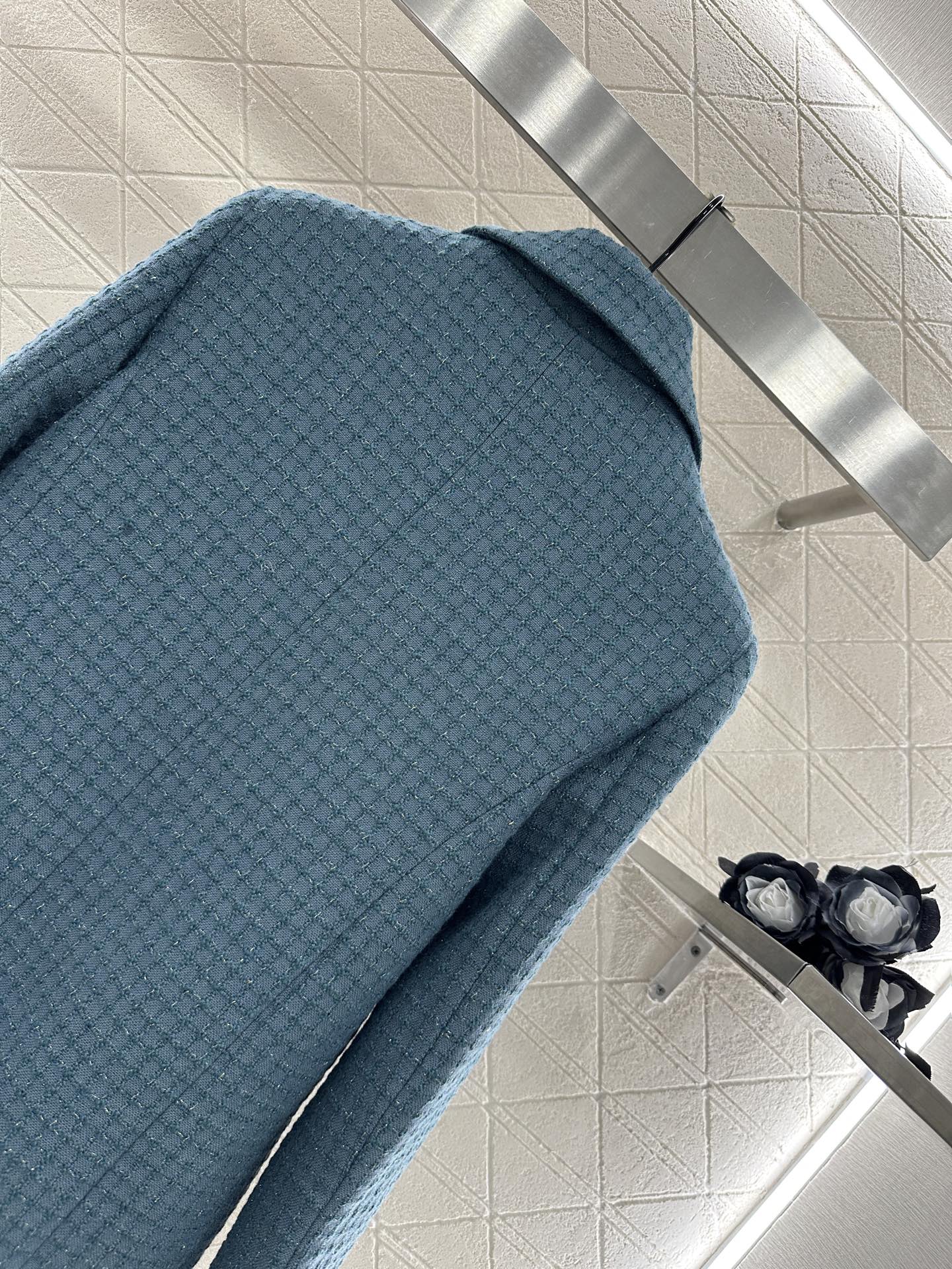 C 25 Check Tweed Lapel Wool Jacket
