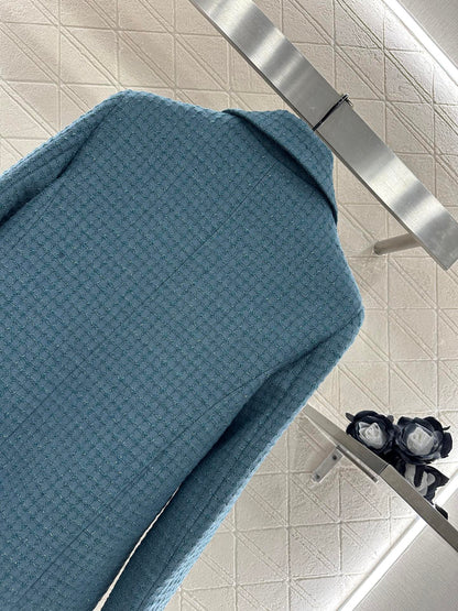 C 25 Check Tweed Lapel Wool Jacket