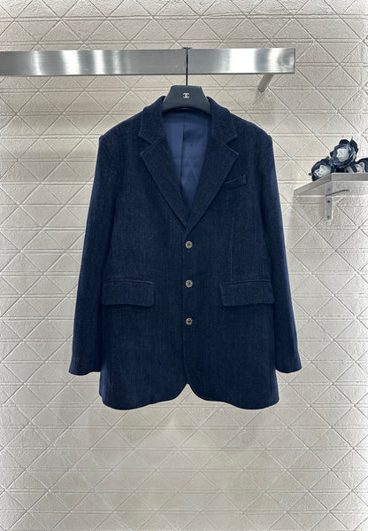Mi 25 Denim Jacket Pleated Skirt Suit
