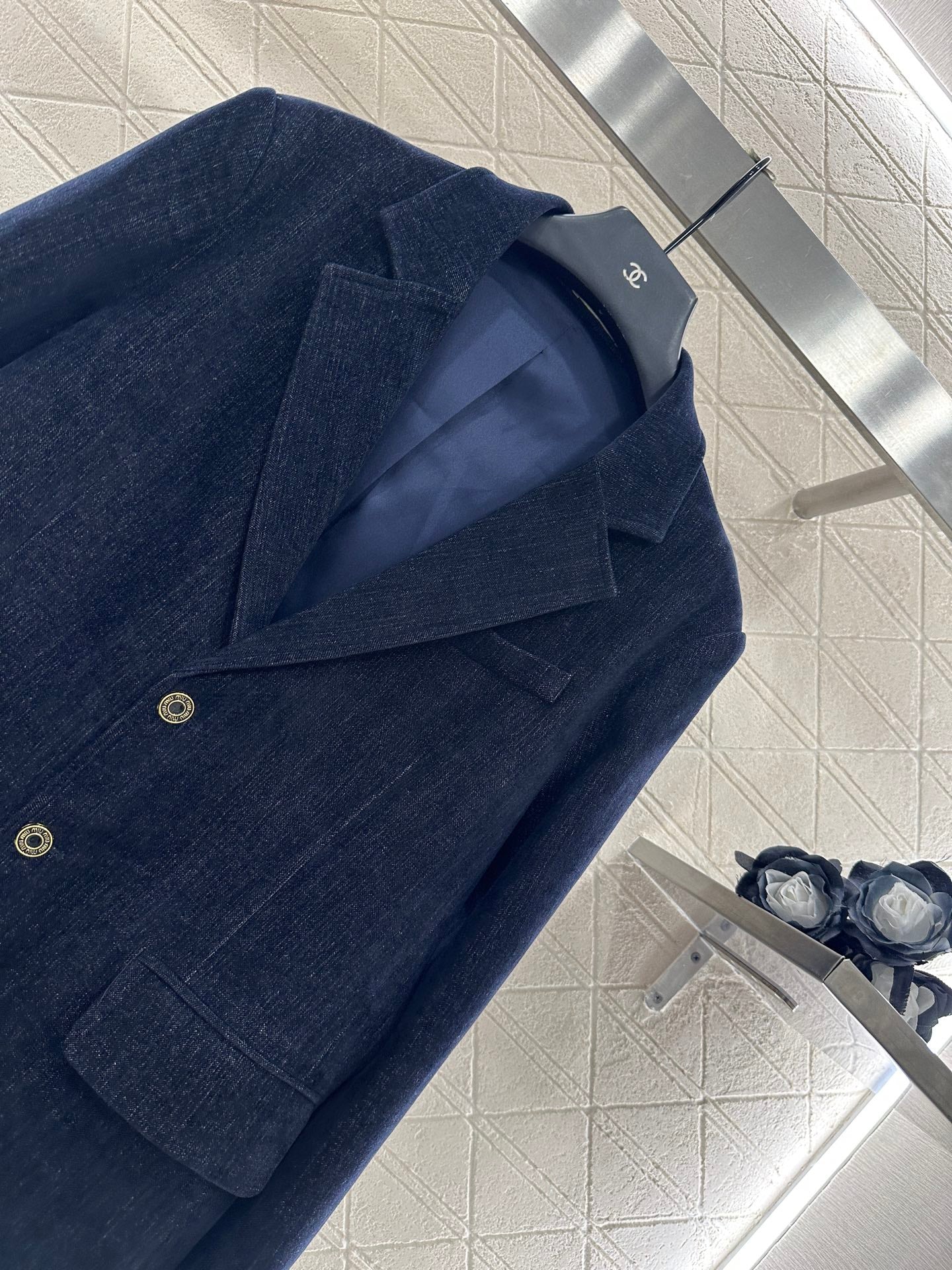 Mi 25 Denim Jacket Pleated Skirt Suit