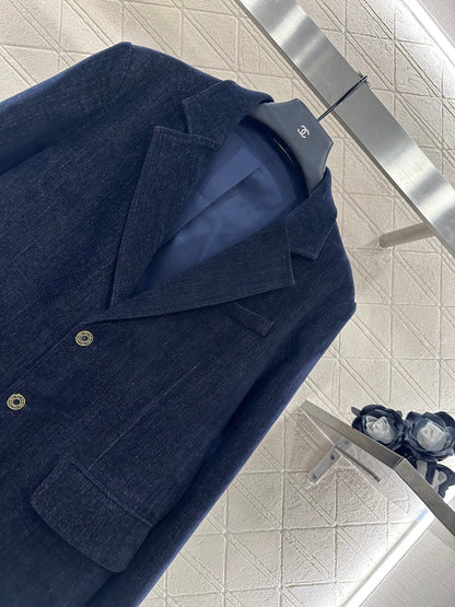 Mi 25 Denim Jacket Pleated Skirt Suit