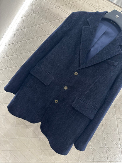 Mi 25 Denim Jacket Pleated Skirt Suit