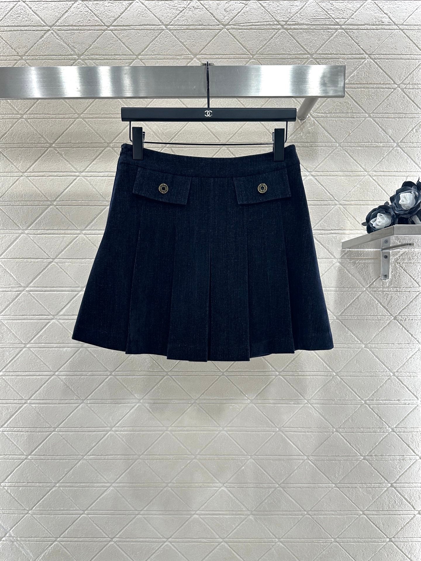 Mi 25 Denim Jacket Pleated Skirt Suit