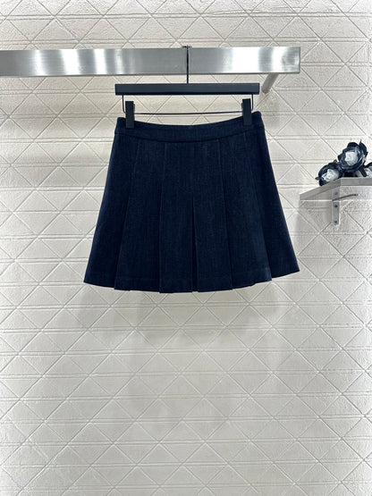 Mi 25 Denim Jacket Pleated Skirt Suit