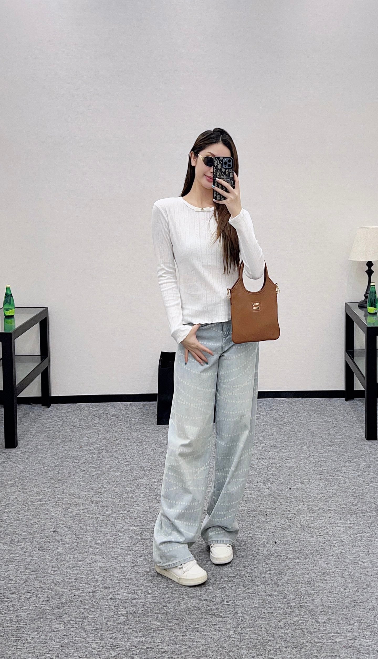 C 25 Lingge small bow long sleeved shirt