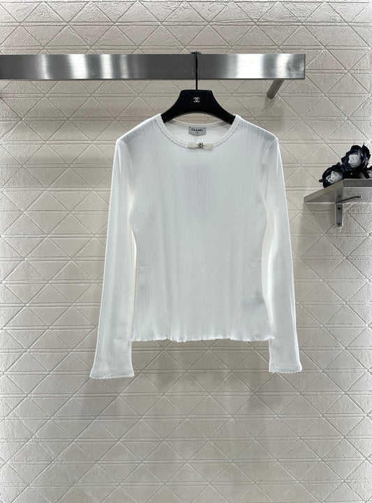 C 25 Lingge small bow long sleeved shirt