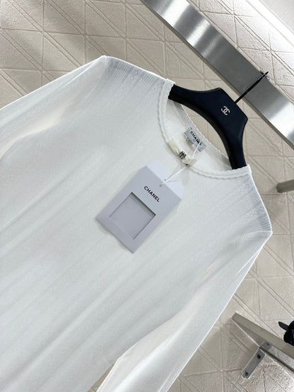 C 25 Lingge small bow long sleeved shirt