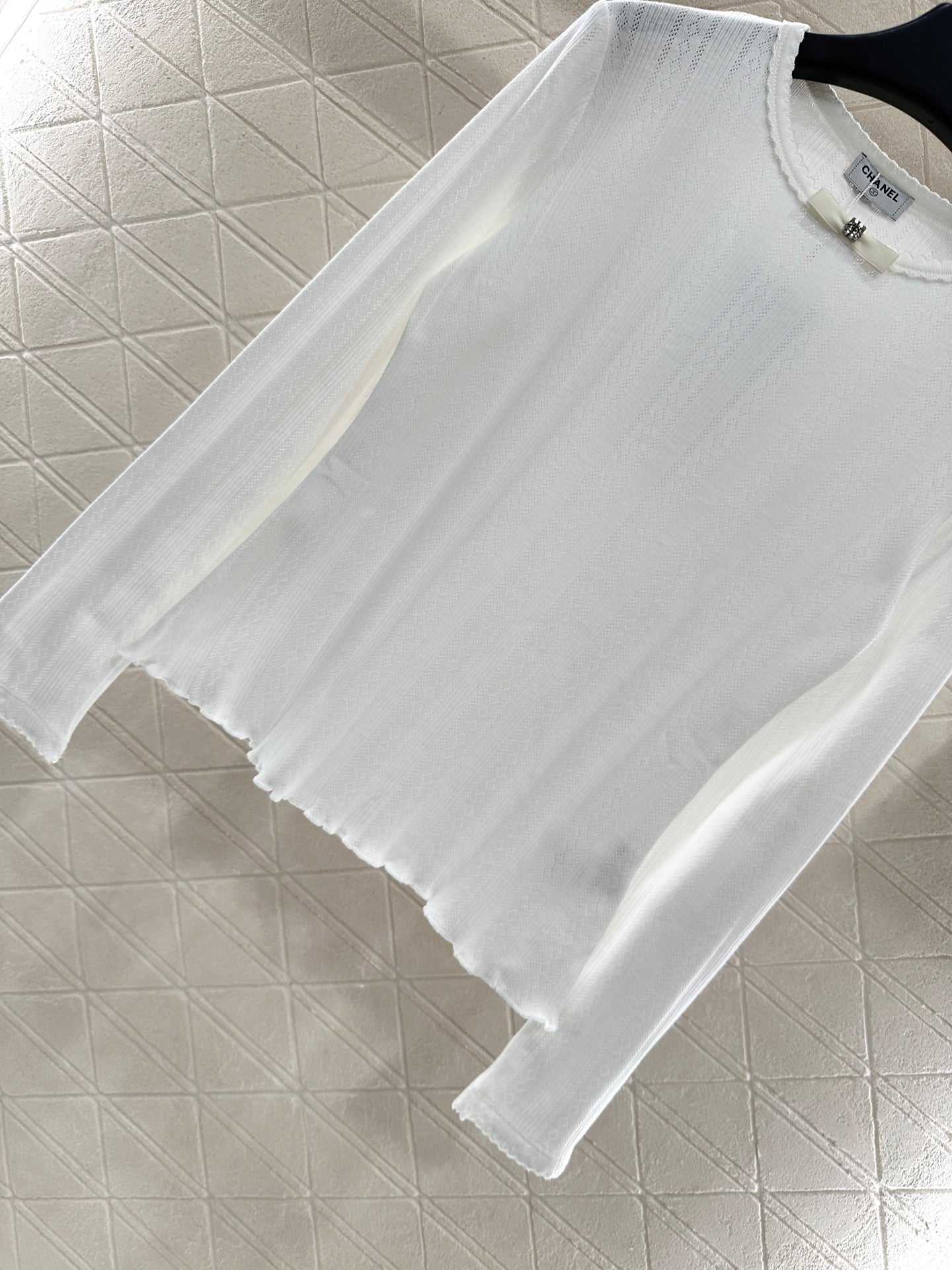 C 25 Lingge small bow long sleeved shirt