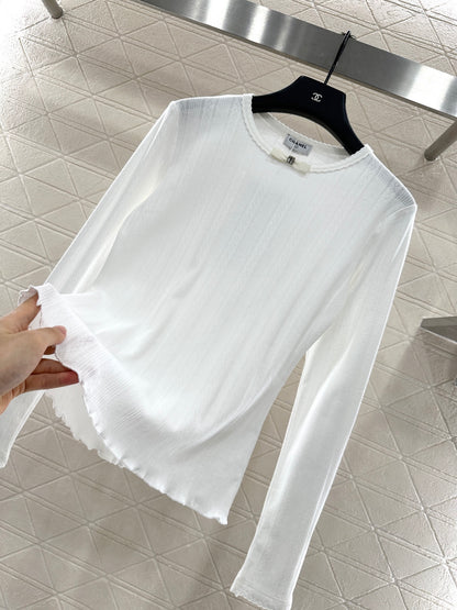C 25 Lingge small bow long sleeved shirt