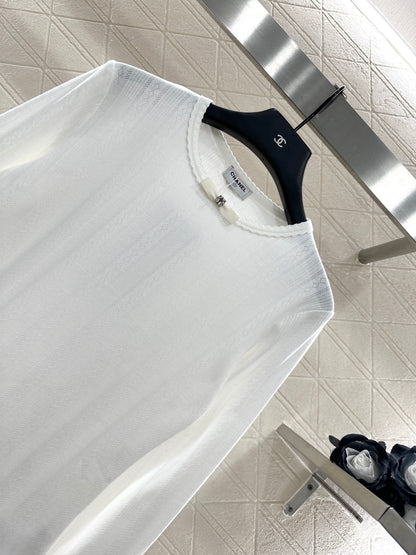 C 25 Lingge small bow long sleeved shirt