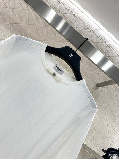 C 25 Lingge small bow long sleeved shirt