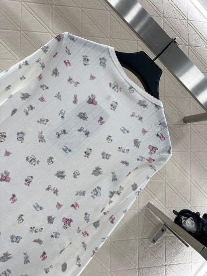 C 25 Printed bow decoration long sleeves
