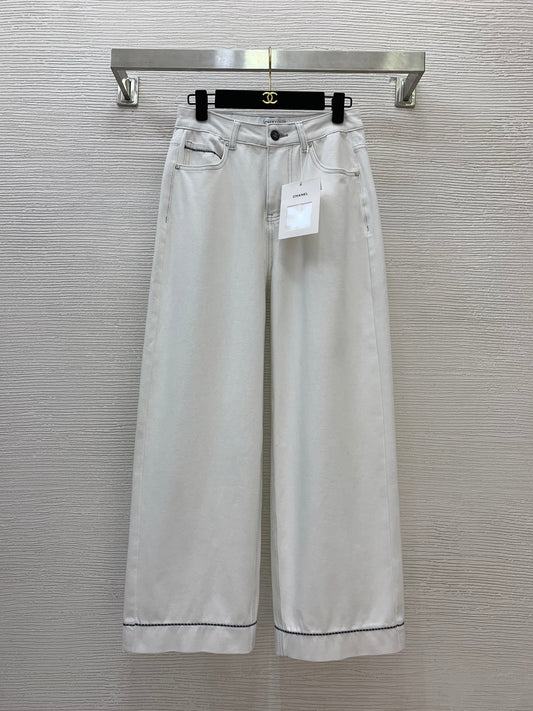 C 25 Striped edge loose straight leg jeans