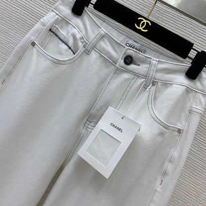 C 25 Striped edge loose straight leg jeans