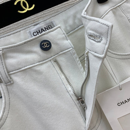 C 25 Striped edge loose straight leg jeans