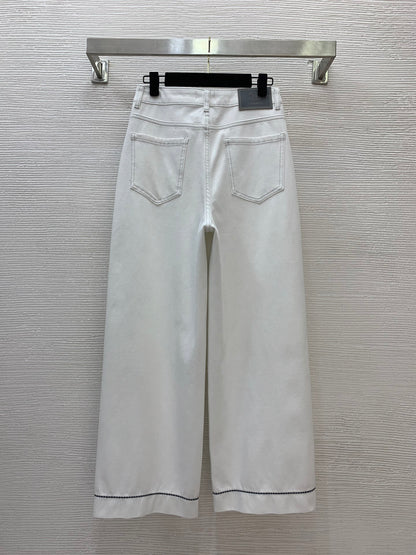 C 25 Striped edge loose straight leg jeans