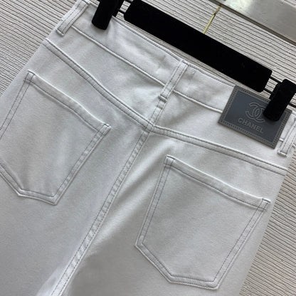 C 25 Striped edge loose straight leg jeans