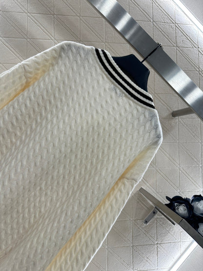 Bru 25 Fried Dough Twists striped cashmere cardigan, tennis series