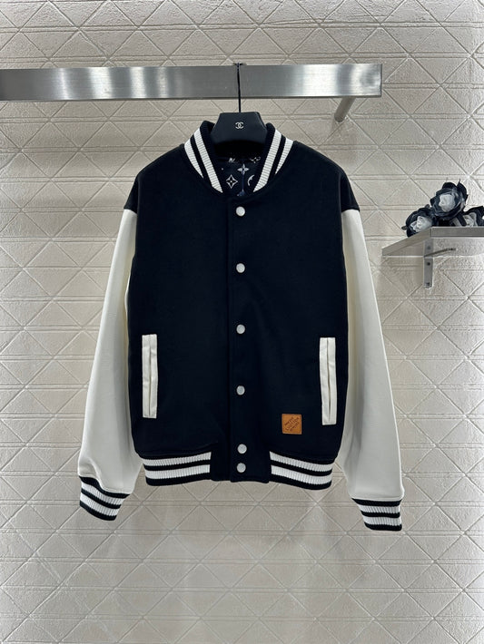 L 25 Casual leather sleeve baseball jacket