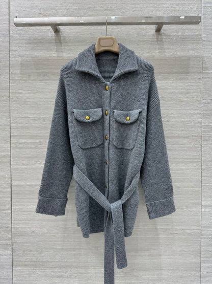 Bru 25 Lapel cashmere long coat(KHAKI/GRAY)