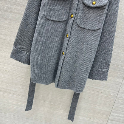 Bru 25 Lapel cashmere long coat(KHAKI/GRAY)