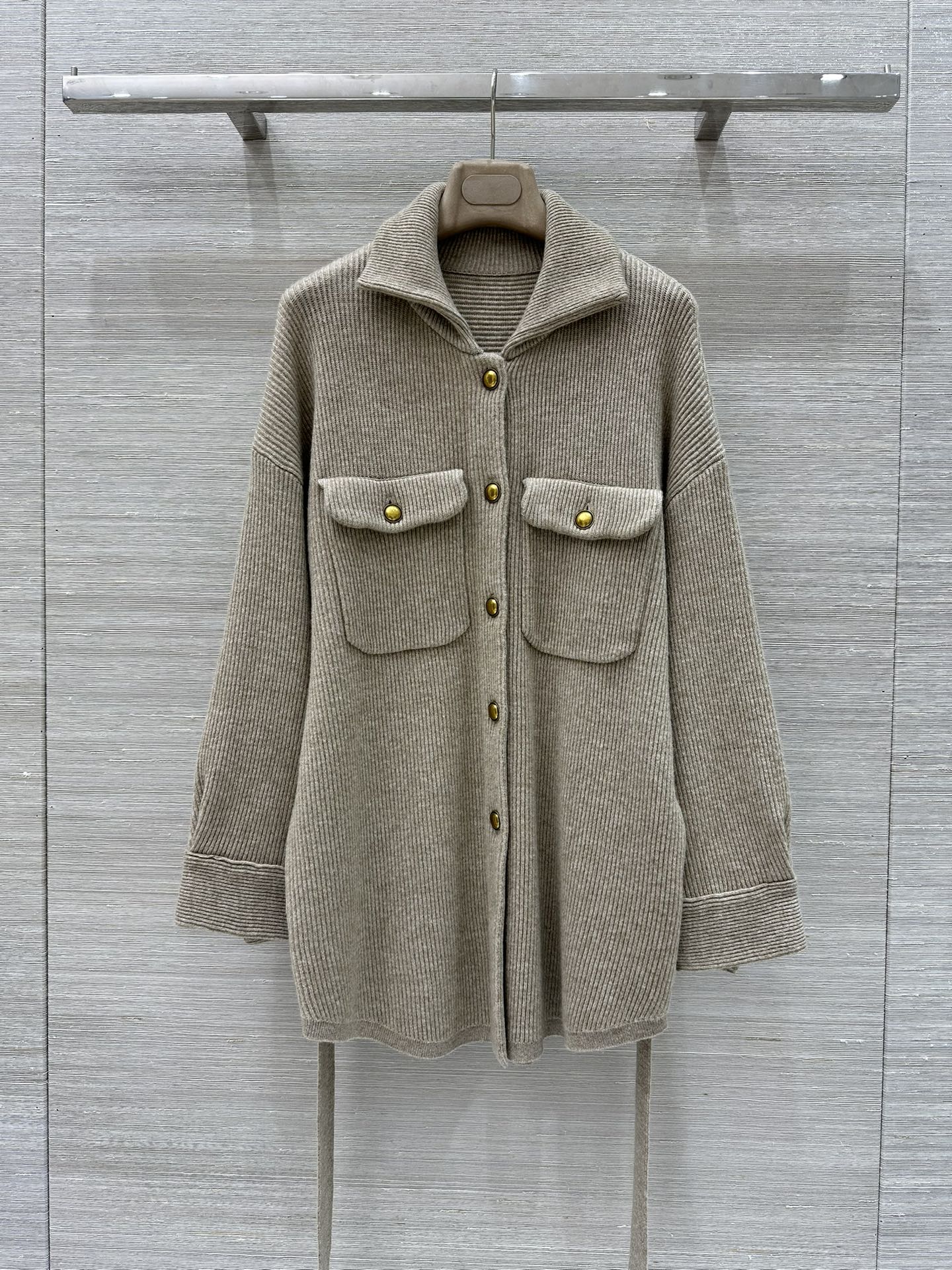 Bru 25 Lapel cashmere long coat(KHAKI/GRAY)