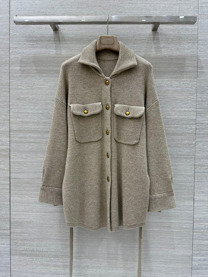 Bru 25 Lapel cashmere long coat(KHAKI/GRAY)