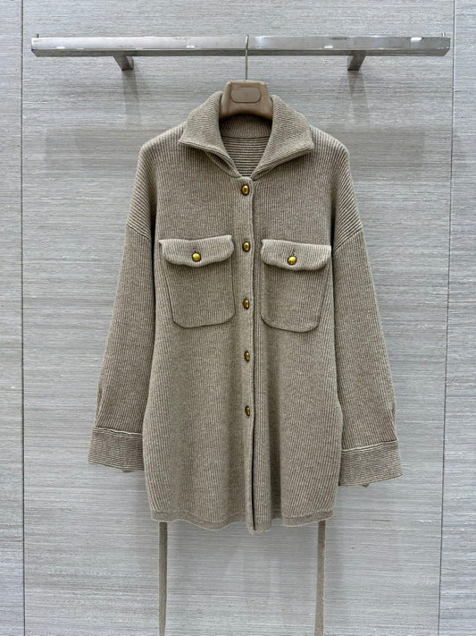 Bru 25 Lapel cashmere long coat(KHAKI/GRAY)