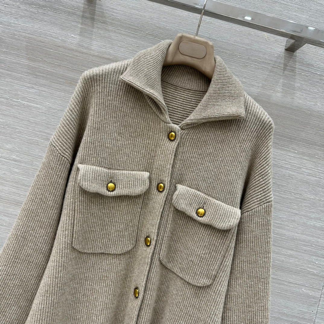 Bru 25 Lapel cashmere long coat(KHAKI/GRAY)