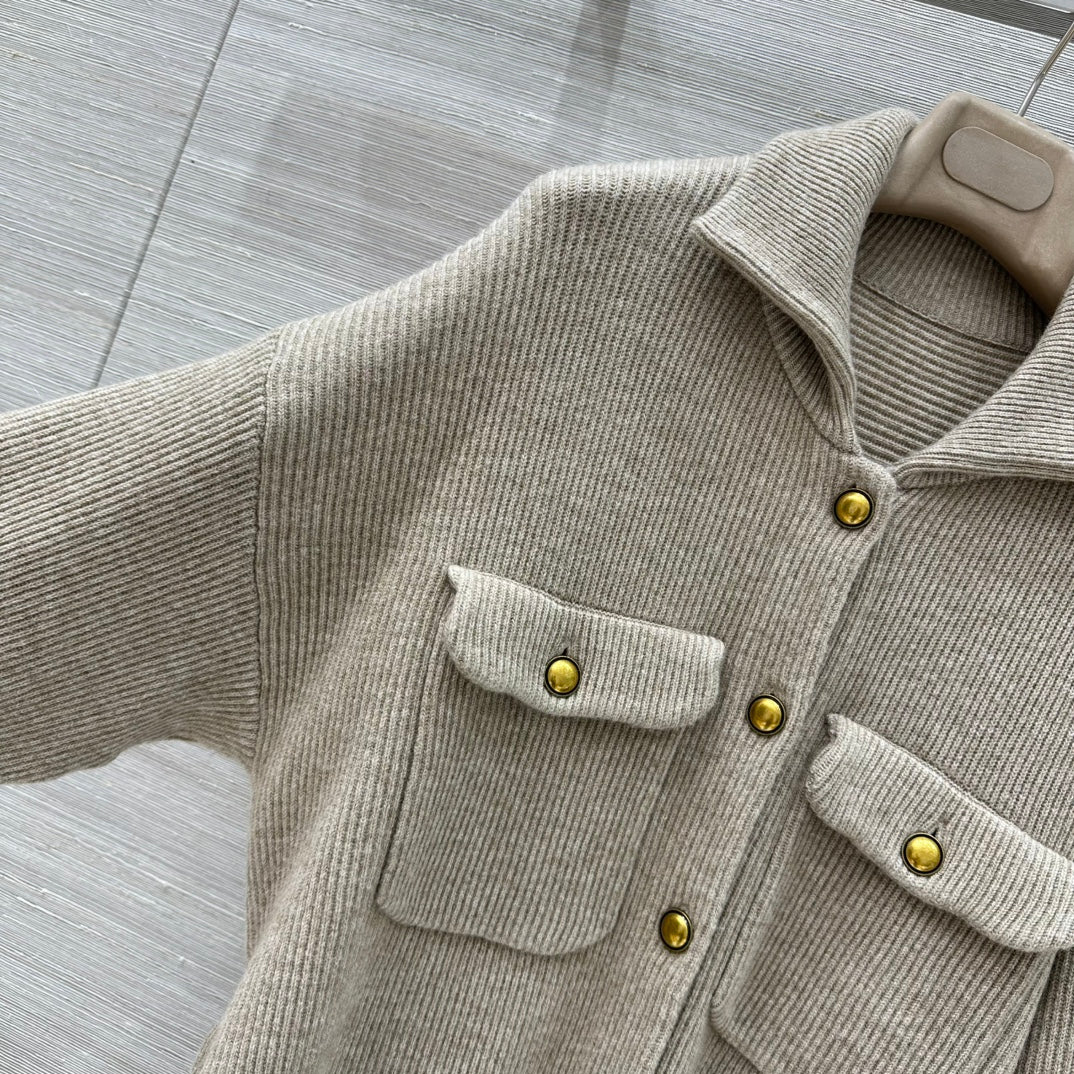 Bru 25 Lapel cashmere long coat(KHAKI/GRAY)