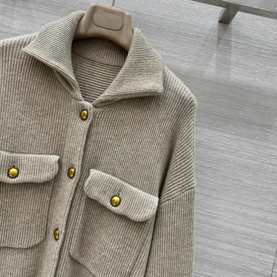 Bru 25 Lapel cashmere long coat(KHAKI/GRAY)