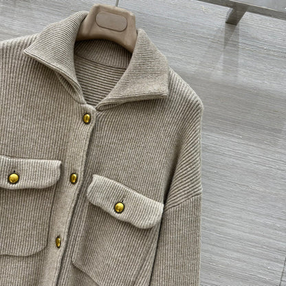 Bru 25 Lapel cashmere long coat(KHAKI/GRAY)