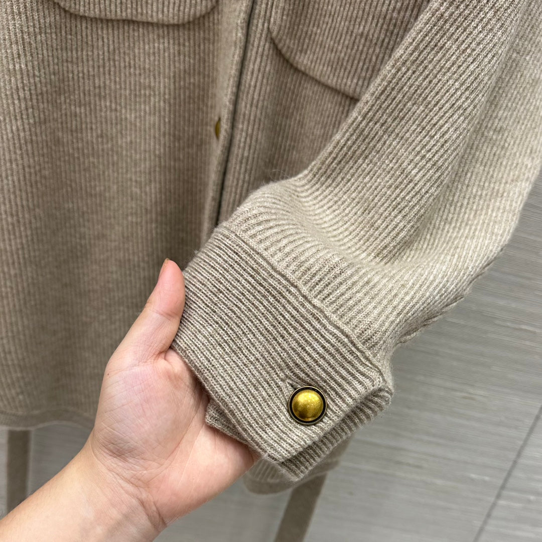 Bru 25 Lapel cashmere long coat(KHAKI/GRAY)