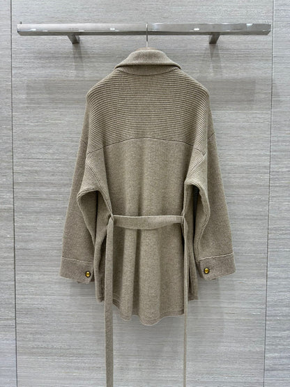 Bru 25 Lapel cashmere long coat(KHAKI/GRAY)